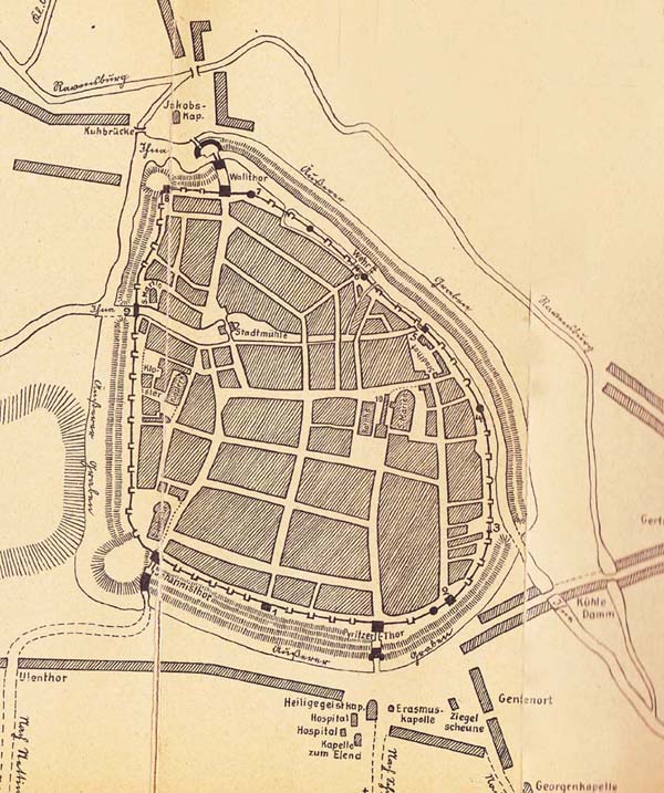 Stadtplan Stargard Mittelalter